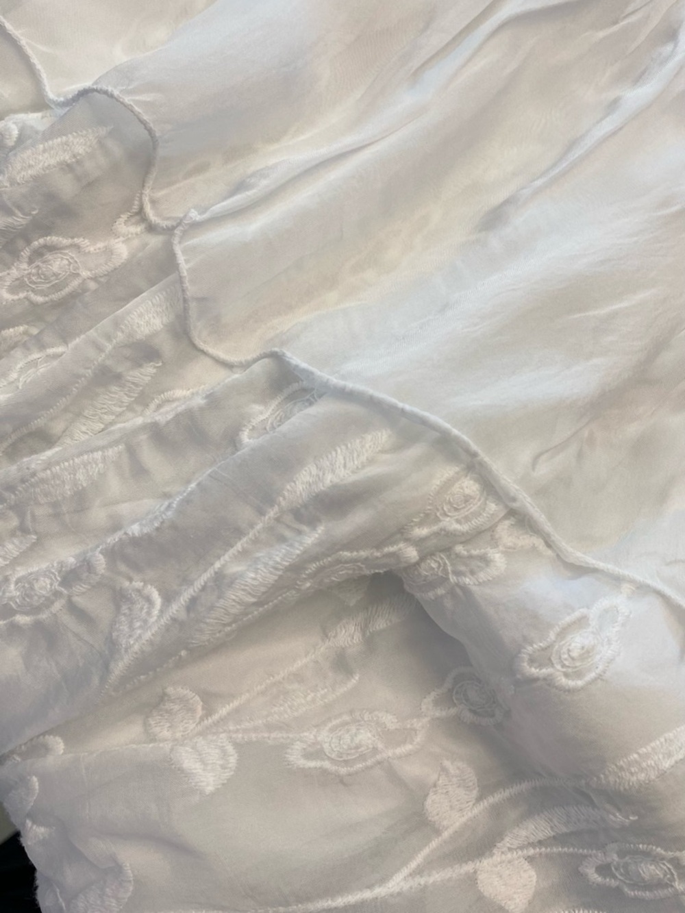 White Ruffle Peasant Tunic Dress - Picture 9 of 13